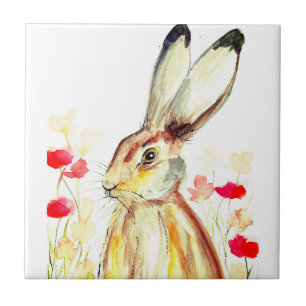 Carreau Lapin Lapin Lièvre Floral Animal Mignonne faune sa