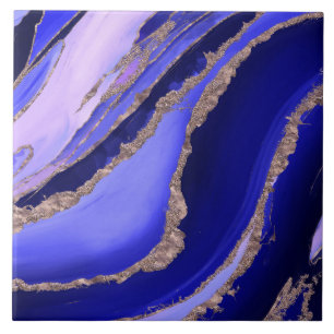 Carreau Lapis Blue and Lavender Flow