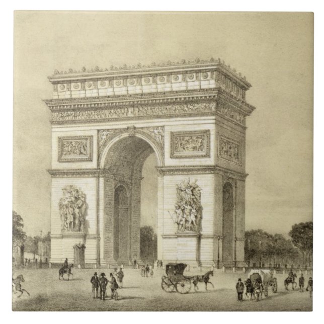 Carreau L'Arc de Triomphe, Paris, gravé par Auguste Bry (Devant)