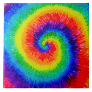 Carreau L'arc-en-ciel teignent en nouant la peinture