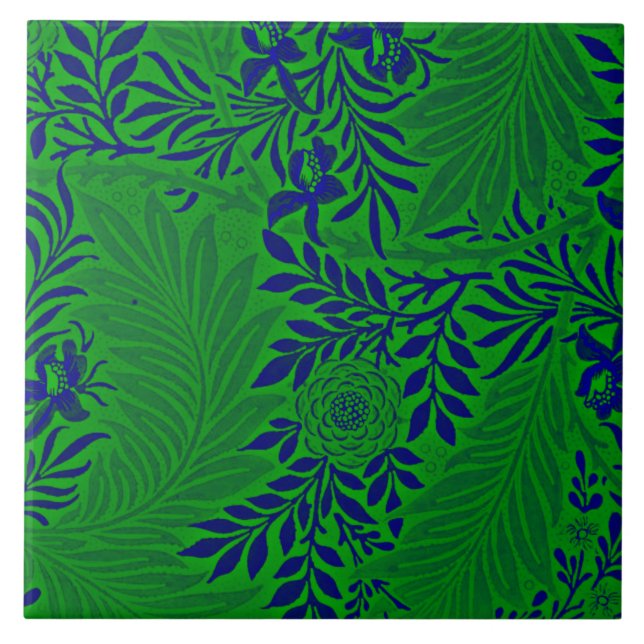 Carreau Larkspur en vert et bleu vibre   (Devant)