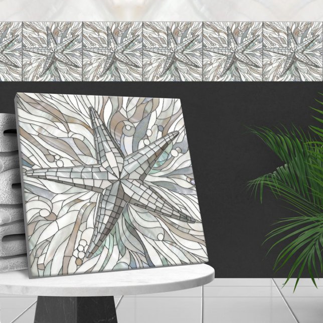 Carreau L'art de la mosaïque de Starfish - Mère de perle (Créateur téléchargé)