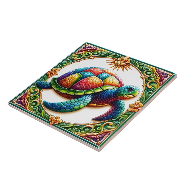 Carreau L'art de la tuile de tortue marine (Côté)