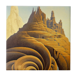 Carreau L'art Imaginaire de Surreal Mountain City