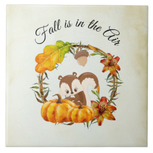 Carreau L'automne est dans la typographie aérienne avec éc
