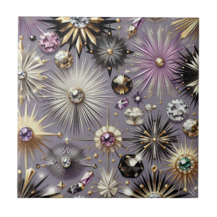 Carreau Lavande Diamant Mid Century Moderne