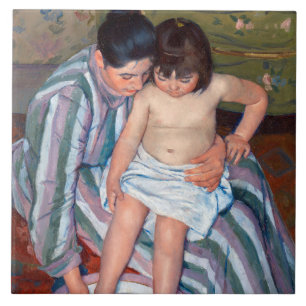Carreau Le bain de l'enfant, Mary Cassatt