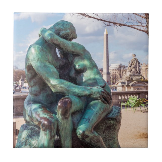 Carreau Le baiser d'Auguste Rodin aux Tuileries, Paris (Devant)