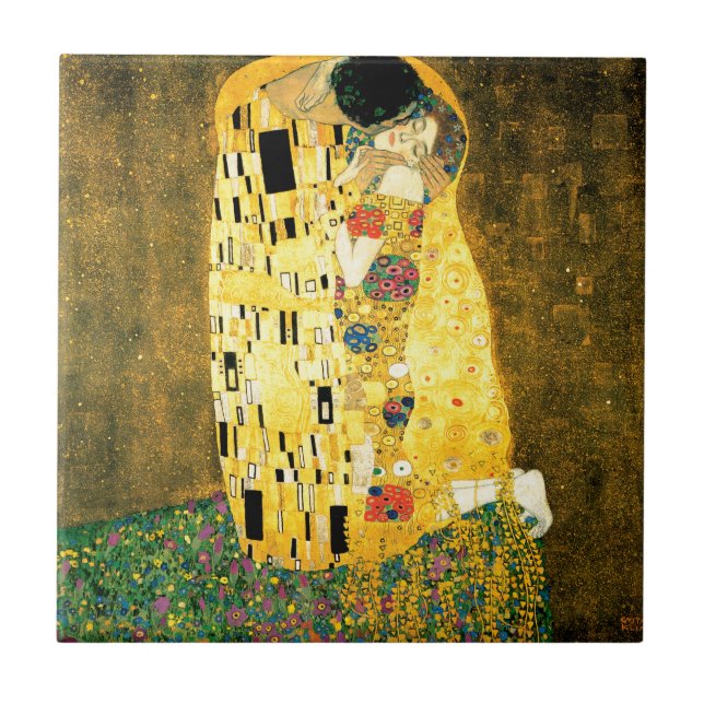 Carreau Le baiser par art Nouveau de Gustav Klimt (Devant)
