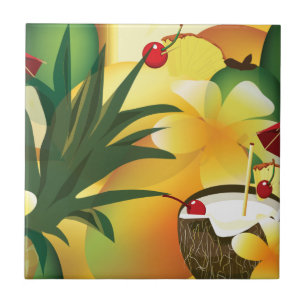 Carreau Le bar Hawaiian Luau Tropical Tiki Bar Petit Carre
