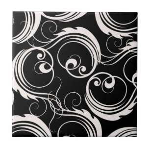 Carreau Le blanc tourbillonne sur le noir