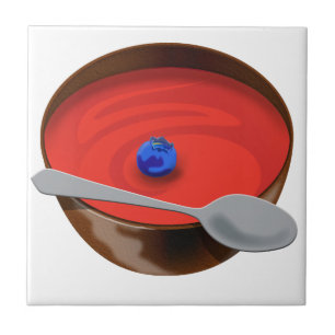 Carreau Le bleuet dans un bol de soupe de tomate - Austin,