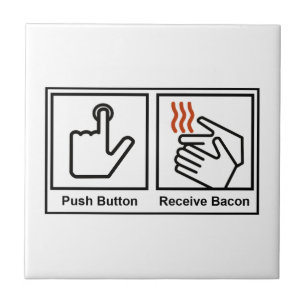 Carreau Le bouton poussoir, reçoivent le lard