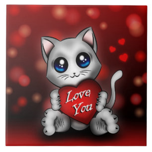 Carreau Le chaton t'aime