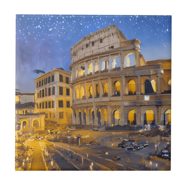 Carreau Le Colisée à Rome la nuit (Devant)