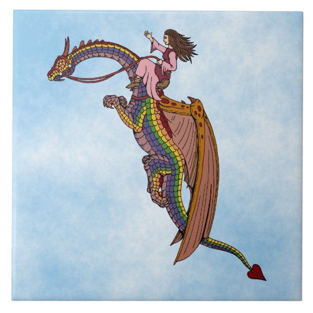 Carreau Le dragon arc-en-ciel (Devant)