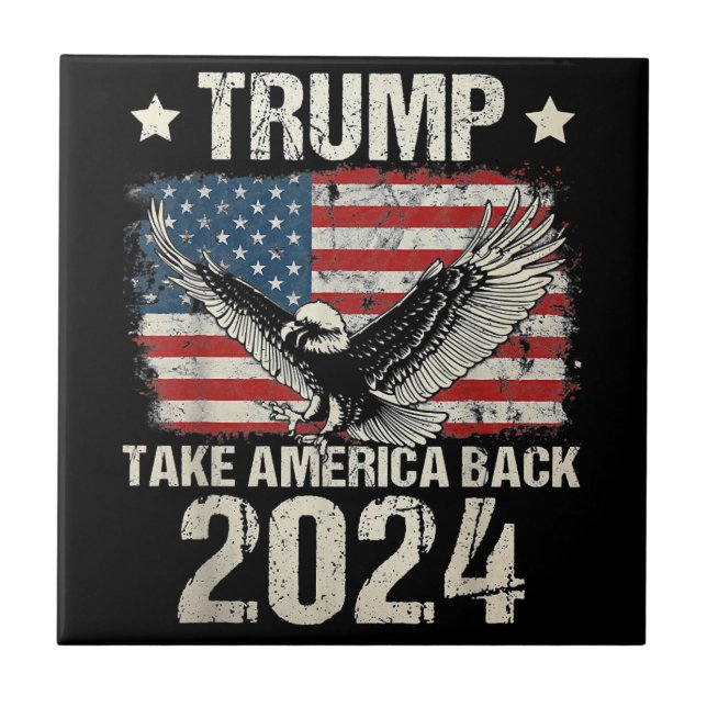 Carreau Le drapeau de Trump 2024 reprend l'Amérique hommes (Devant)
