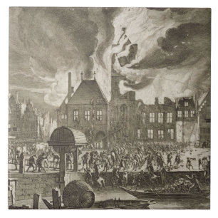 Carreau Le feu à vieux hôtel de ville, le 17 juillet 165