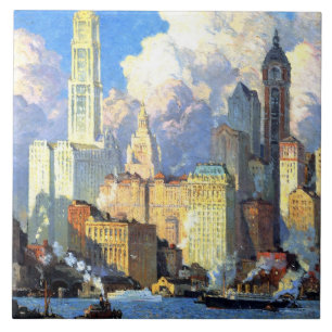 Carreau Le front de mer vintage de la rivière Hudson