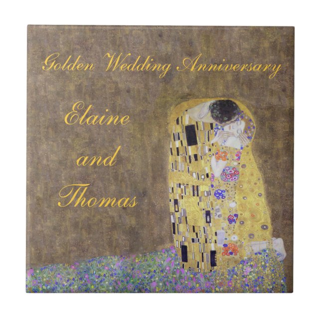 Carreau Le Kiss Art Nouveau Golden Mariage Anniversaire ti (Devant)
