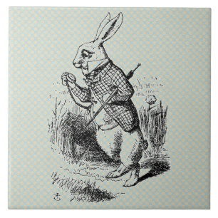 Carreau Le lapin blanc d'Alice vintage