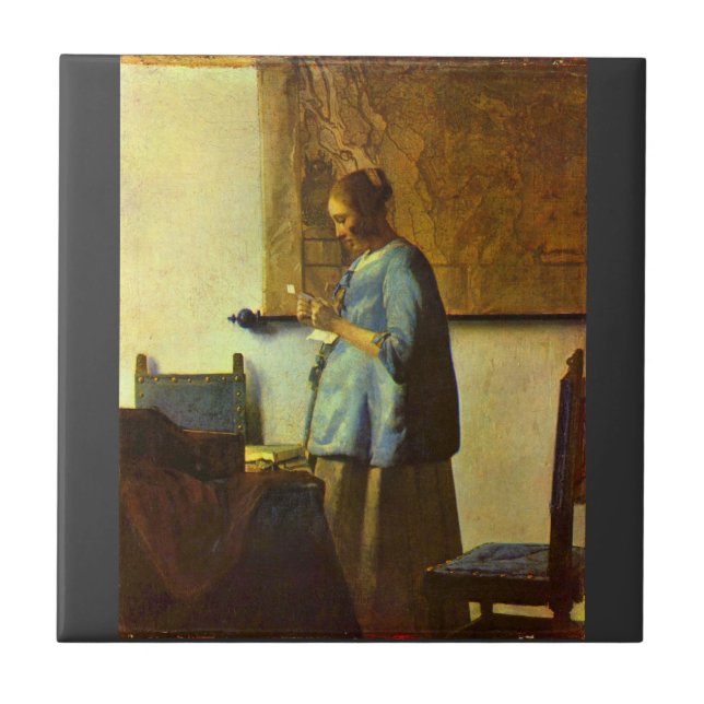 Carreau Le lecteur de lettre par Johannes Vermeer (Devant)