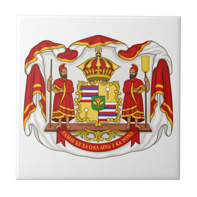 Carreau Le manteau des bras royal du royaume d'Hawaï (Devant)