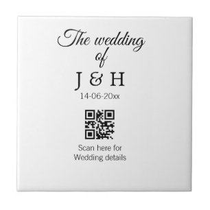Carreau Le mariage d'ajouter le nom de couple QR code scan