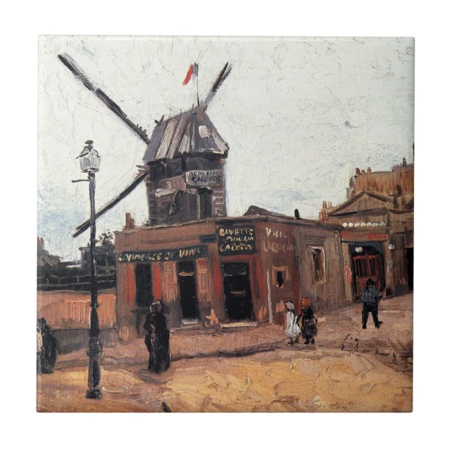 Carreau Le Moulin de la Galette par Vincent van Gogh (Devant)