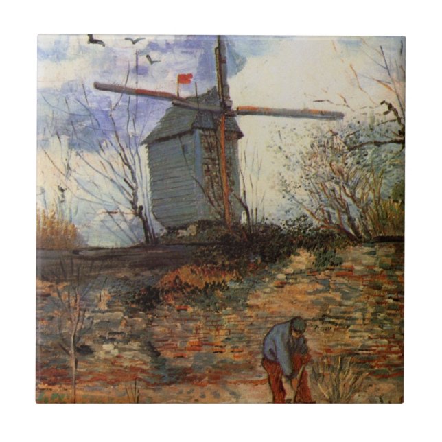 Carreau Le Moulin de la Galette par Vincent van Gogh (Devant)