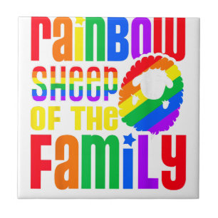 Carreau Le Mouton Arc-En-Ciel De La Fierté LGBT Familiale