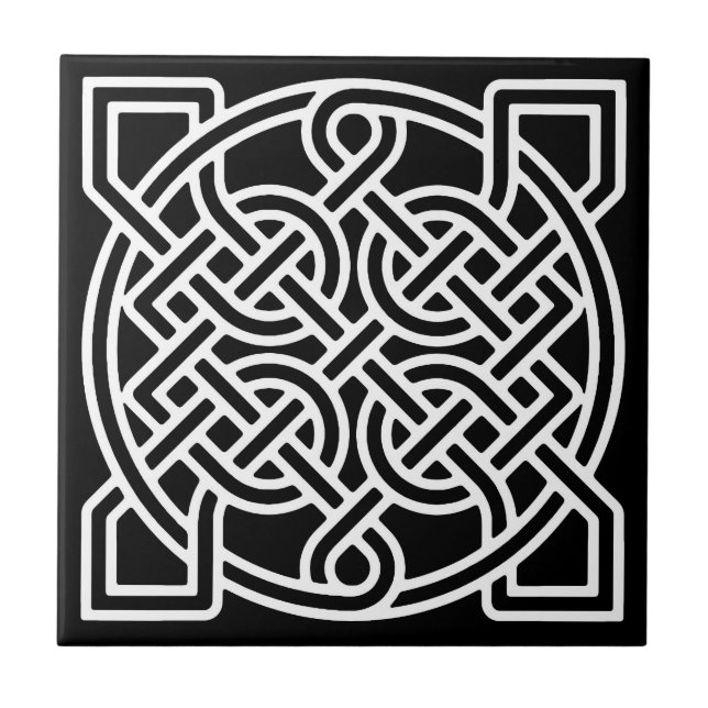 Carreau Le noeud du marin celtique, blanc sur un arrière - (Devant)