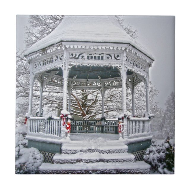 Carreau Le palais de justice Gazebo dans la neige (Devant)