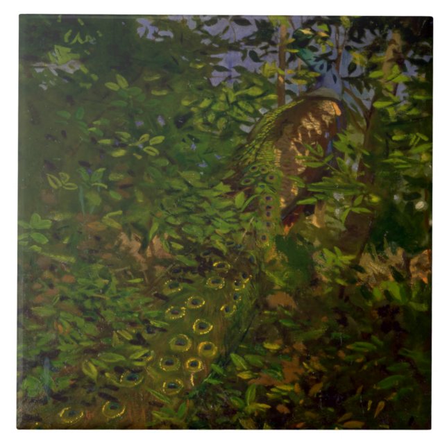 Carreau Le paon dans les bois (par Abbott Henderson Thayer (Devant)