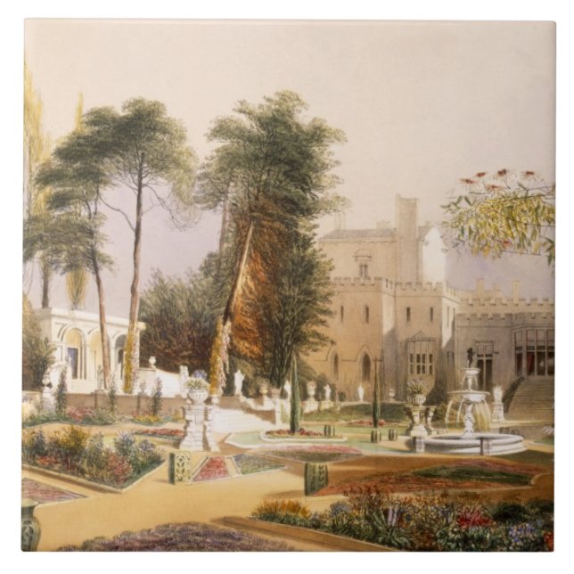 Carreau Le Parterre dans les jardins chez Wilton, le siège (Devant)