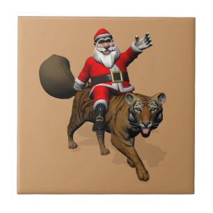 Carreau Le Père Noël Monte Un Tigre
