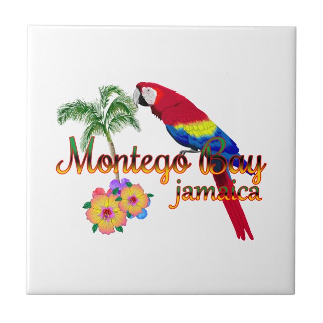 Carreau Le perroquet tropical jamaïcain de Montego Bay (Devant)