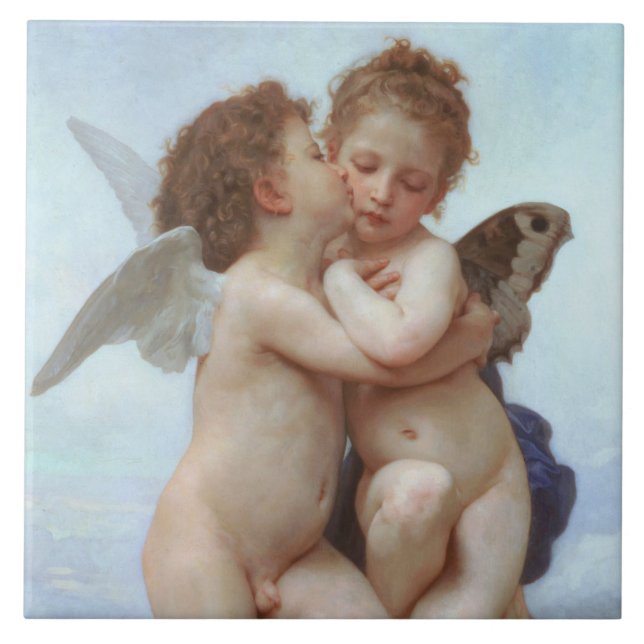 Carreau Le premier baiser, Amor et Psyche, Bouguereau (Devant)