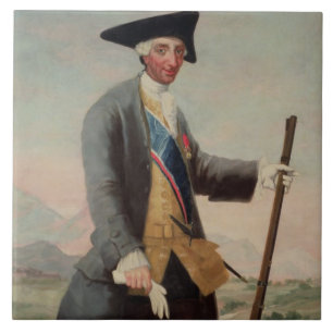 Carreau Le Roi Charles III (1716-88) en tant que chasseur,