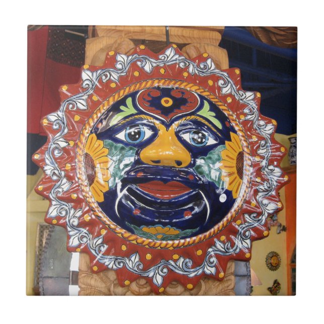 Carreau Le soleil de style de Talavera de Mexicain (Devant)