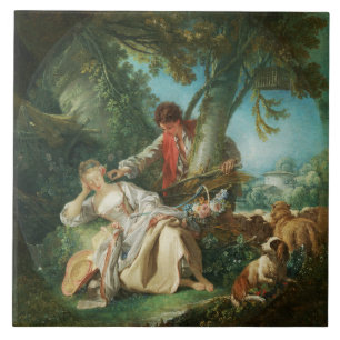 Carreau Le sommeil interrompu par François Boucher