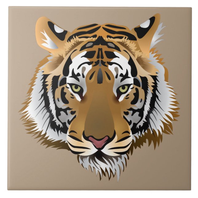 Carreau Le visage Animé du tigre (Devant)