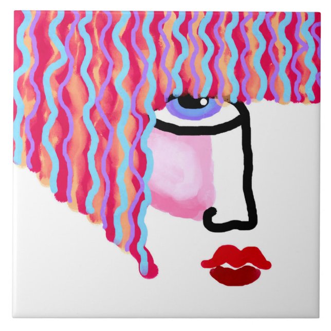 Carreau Le visage de la femme Abstraite (Devant)