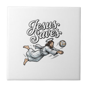 Carreau Le volley-ball de Jésus sauve le t-shirt chrétien