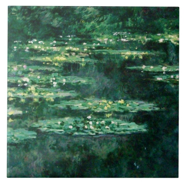 Carreau L'EAU MENSONNE EN ÉTANG VERT par Claude Monet (Devant)