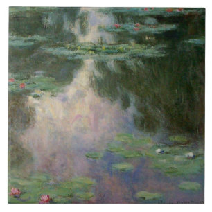 Carreau L'EAU MENSONNE EN ÉTANG VERT ROSE par Claude Monet