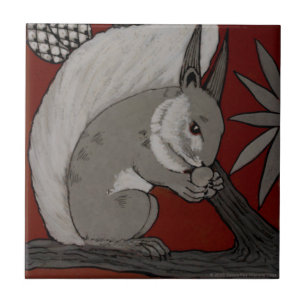 Carreau L'écureuil roux de Repro Antique Minton Staffordsh