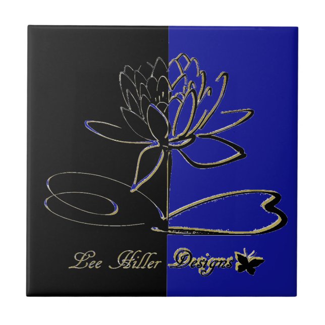 Carreau Lee Hiller Designs Accents Black Gold Blue (Devant)