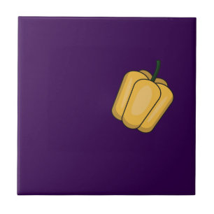 Carreau Légumes mignons poivre mauve motif