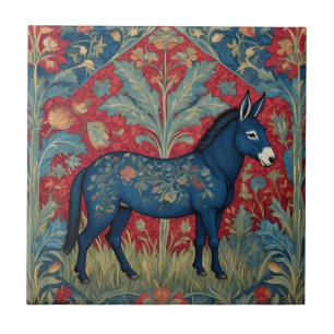 Carreau L'Élégant Donkey William Morris Inspiré Motif